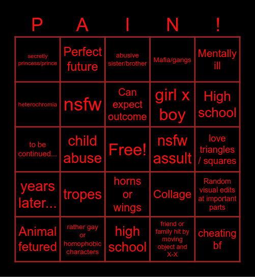 Gacha club/life bingo Card