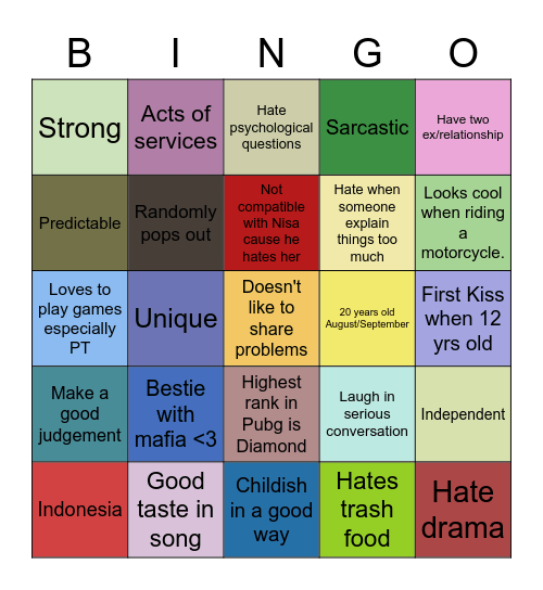 Bintang Bingo Card