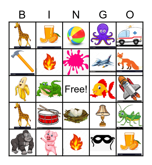 vocabulary bingo Card