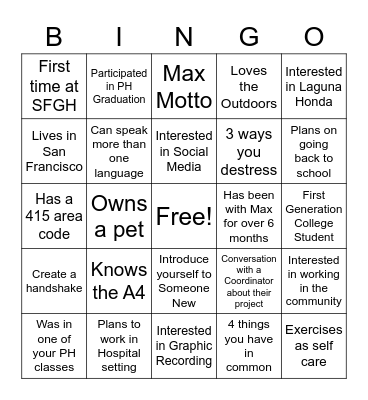 MAX_415 Human Bingo Card