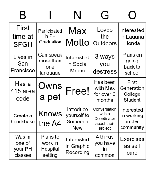 MAX_415 Human Bingo Card