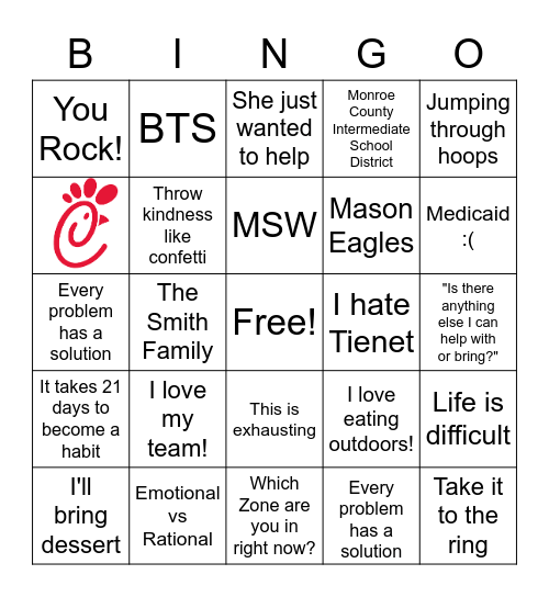 G   L   O   R   I   A    ! Bingo Card