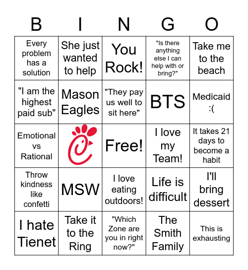 G   L   O   R   I   A   ! Bingo Card