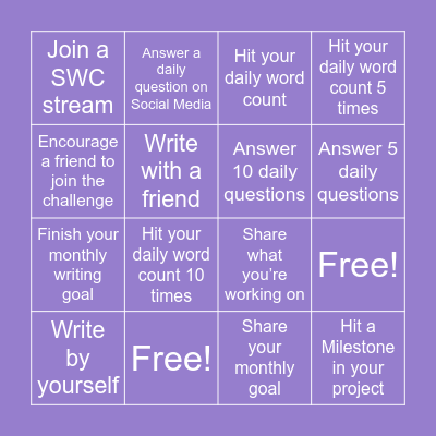 Summer Bingo - SWC Bingo Card