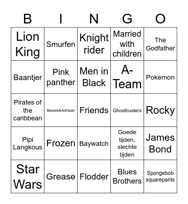 Bingo team beheer Bingo Card