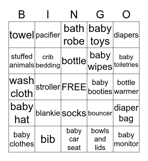 Baby Klotz Bingo Card