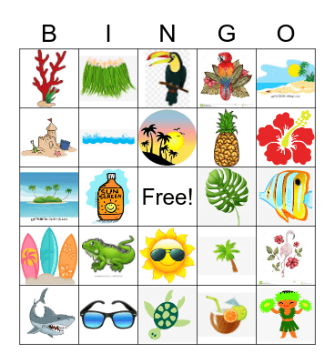 Tropical Bingo Card