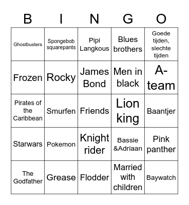 Bingo team beheer Bingo Card
