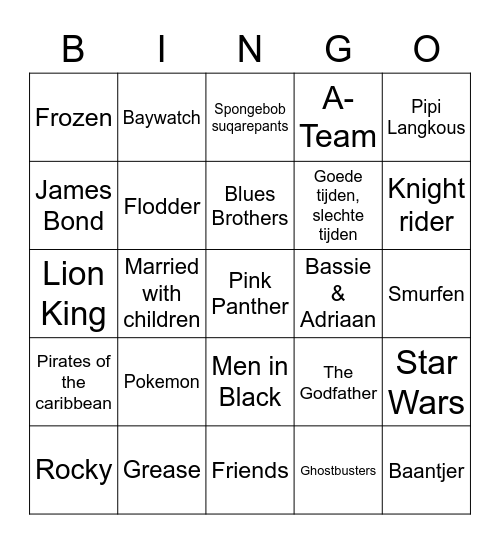Bingo team beheer Bingo Card