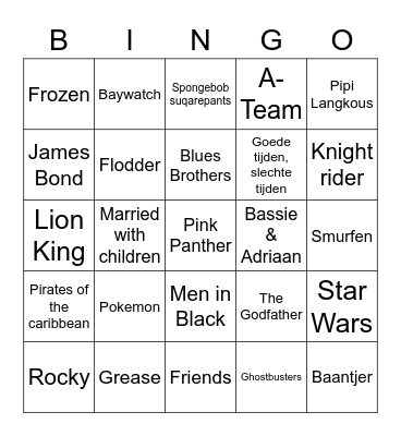 Bingo team beheer Bingo Card