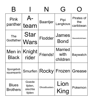 Bingo team beheer Bingo Card