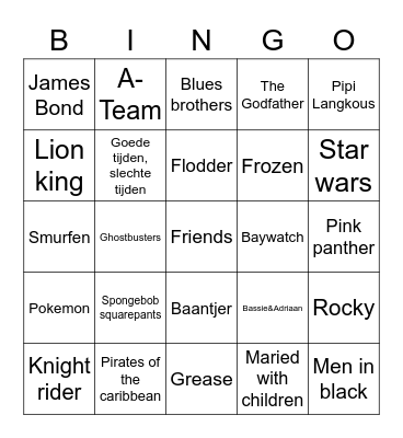 Bingo team beheer Bingo Card