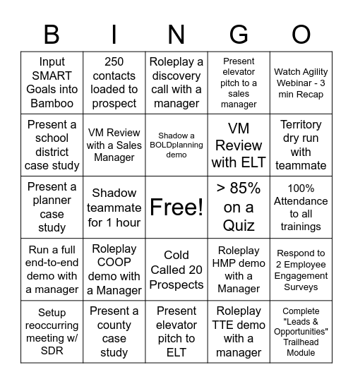 Govt. AE Bootcamp BINGO Card