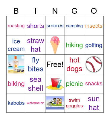 Summer Fun Bingo Card