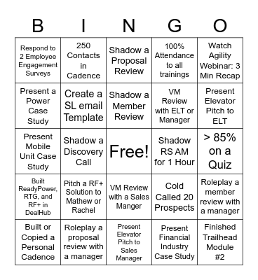 RS AE Bootcamp BINGO Card