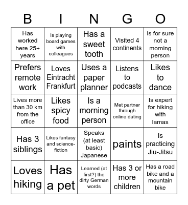 IA Kickoff Bingo Card