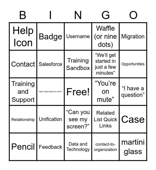 Introduction to Salesforce Bingo Card