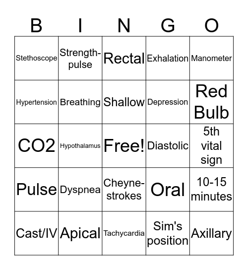 Module 10 bingo Card