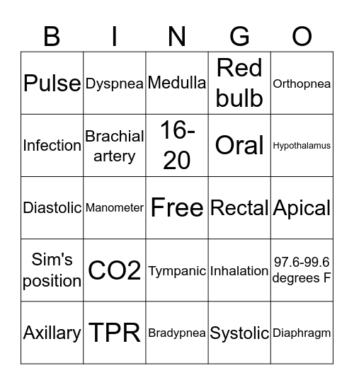 Module 10 Bingo Card