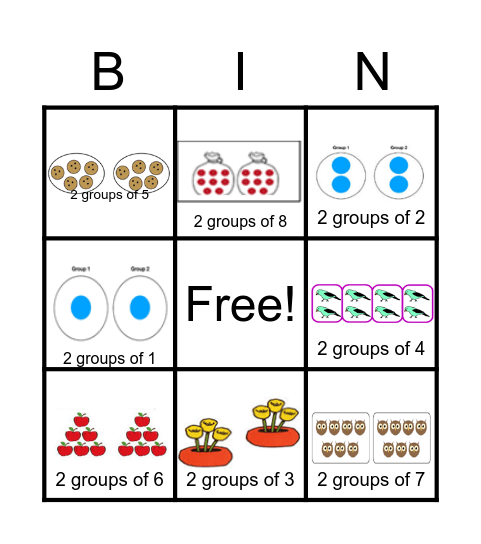 2 groups of ? = Bingo Card
