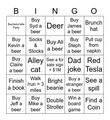 Higgins Family BINGO Sunriver - 2022 Bingo Card