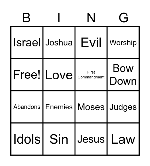 Jesus Can Break the Cycle of Sin Bingo Card