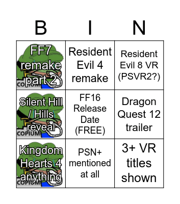 PlayStation Direct (2022-06-02) Bingo Card