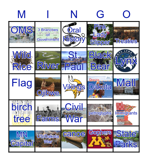 Minnesota BINGO! Bingo Card