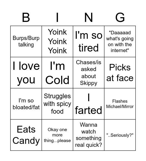 Jordan Bingo Card