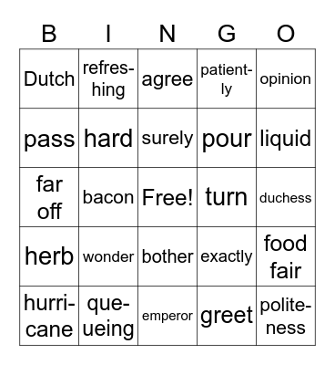 4a Lesson 46-48 Bingo Card