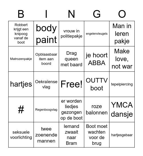 Gay pride Bingo Card