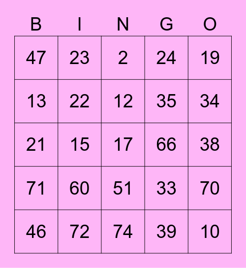 Sushmitha's Party Bingo Card