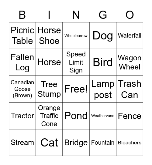 Carousel Park Bingo Card