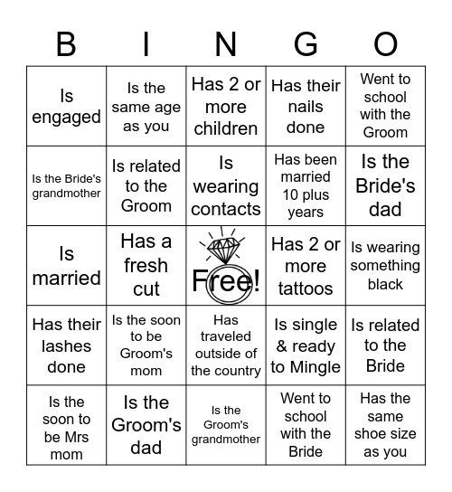 Find the Guest Bingo Card