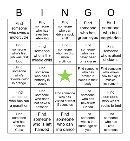 June Deaf Night Out Bingo Card