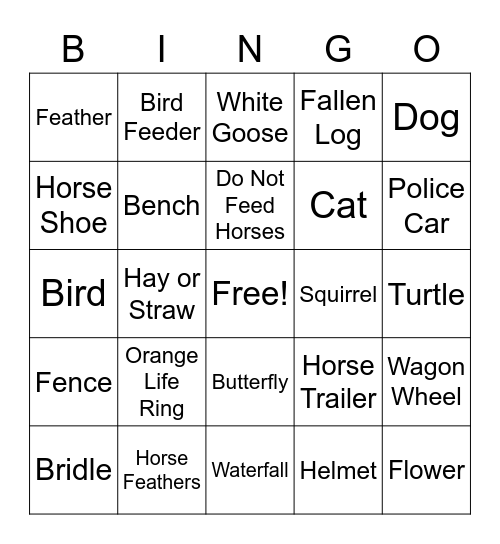 Carousel Park Bingo Card