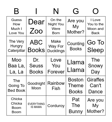 Baby Book Bingo Card