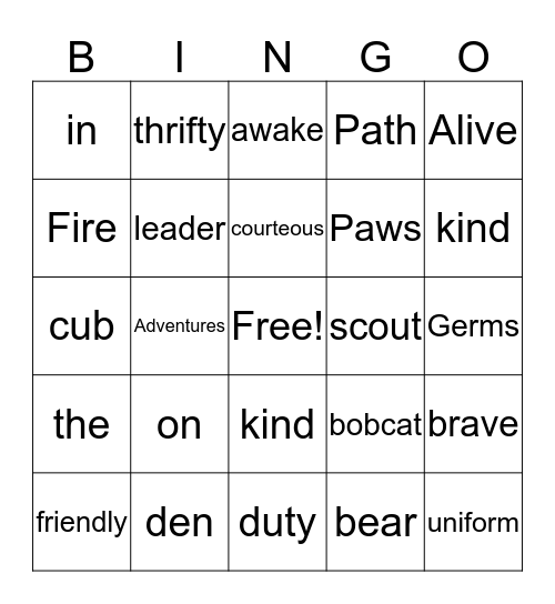 Wolves Bingo Card