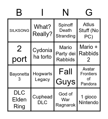 Nintendo Direct Mini 28/06/2022 Bingo Card