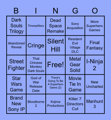 State of Play March 2022 Bingo Card