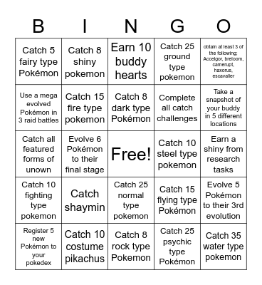 EmeraldFlygonZ Go Fest Bingo Card