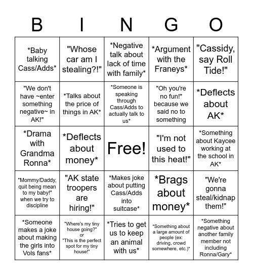 Summer '22 Bingo Card