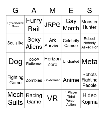 Summer Games Fest BINGO Card