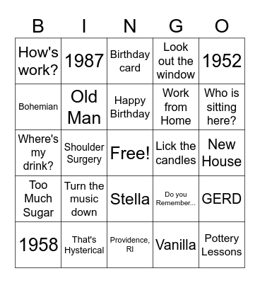 June Birthday Bingo Card