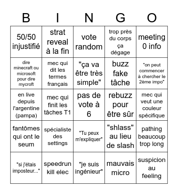 Among Us Bingo v2 Bingo Card