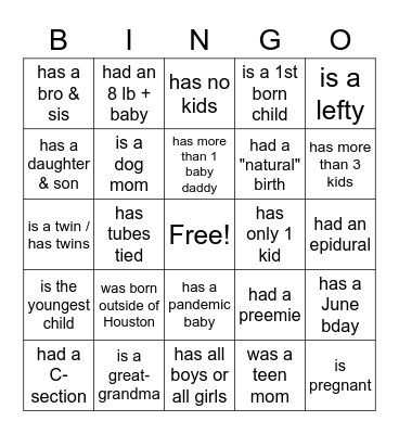 Find the person who... Bingo Card