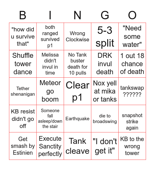 Moderate Hopium Bingo Card