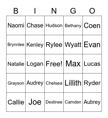 Mrs. Guillaume's Class 2022 Bingo Card