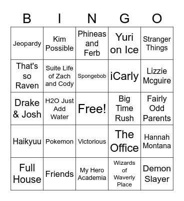 Themes Bingo Card