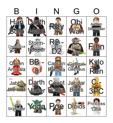 lego Star Wars Bingo Card